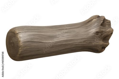 Fototapeta Naklejka Na Ścianę i Meble -  Photorealistic 3d rendering of a weathered log, isolated on a transparent background, perfect for nature-themed compositions