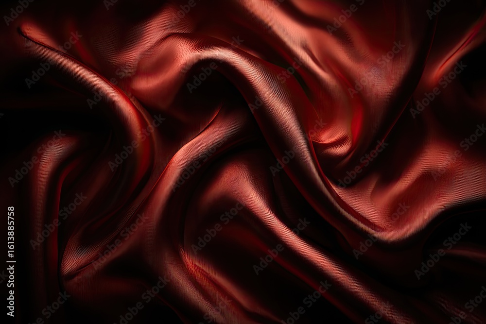Obraz premium Deep burgundy silk draped in swirling folds