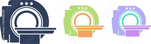 Ct scan machine medical imaging technology vector design