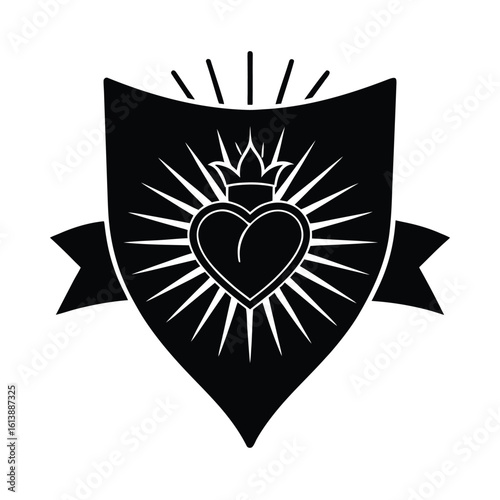 Sacred Heart Banner Blessed by Priest