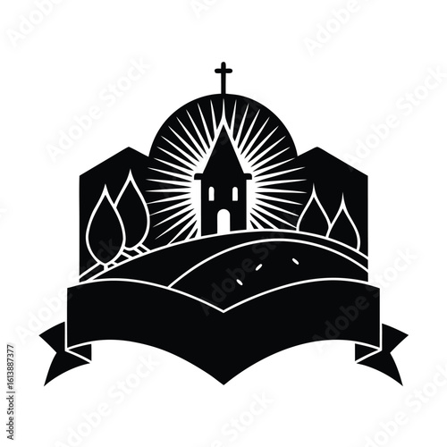 Sacred Heart Banner Blessed in Countryside Chapel