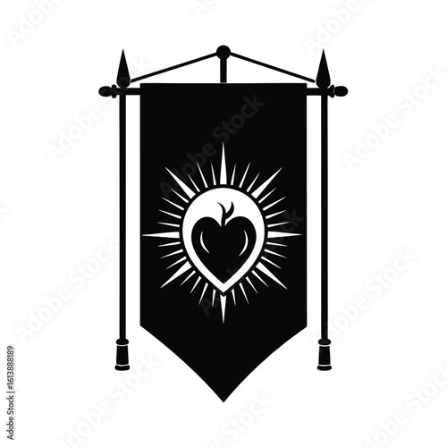 Sacred Heart on Monastery Banner