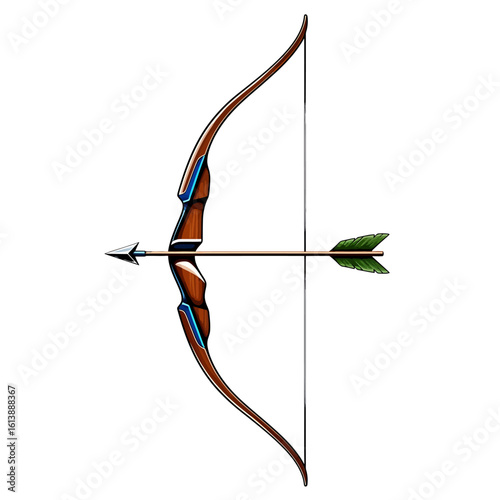 brown bow and arrow aiming clip art preview
