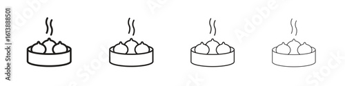 Xiao long bao icon vector illustration, line design icon. Editable strokes.