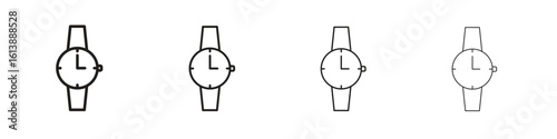 Wristwatch icon vector illustration, line design icon. Editable strokes.