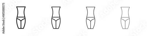 Women waist icon vector illustration, line design icon. Editable strokes.