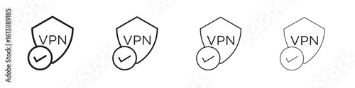 Virtual private network icon vector illustration, line design icon. Editable strokes.
