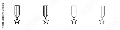 Veteran icon vector illustration, line design icon. Editable strokes.