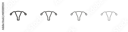 Uterus icon vector illustration, line design icon. Editable strokes.