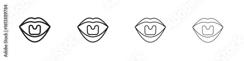 Tonsil icon vector illustration, line design icon. Editable strokes.