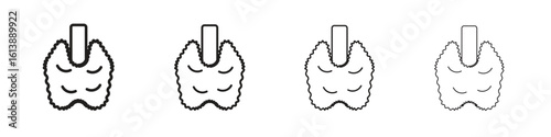 Thyroid gland icon vector illustration, line design icon. Editable strokes.