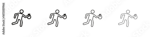 Thief icon vector illustration, line design icon. Editable strokes.