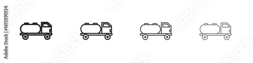 Tank truck icon vector illustration, line design icon. Editable strokes.