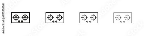 Stove icon vector illustration, line design icon. Editable strokes.