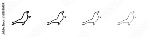 Sea lion icon vector illustration, line design icon. Editable strokes.