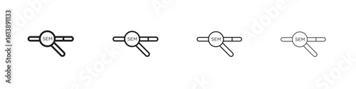 SEM icon vector illustration, line design icon. Editable strokes.