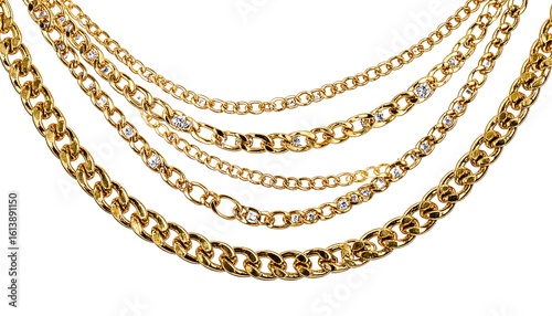 Gold chains layered