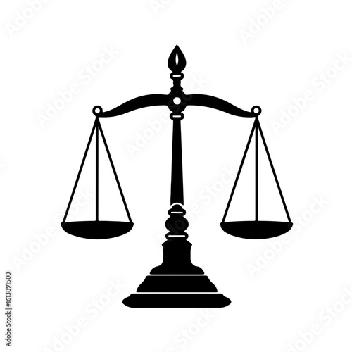 Silhouette – Symbolic Vector Icon for Law Fairness & Equality Themes