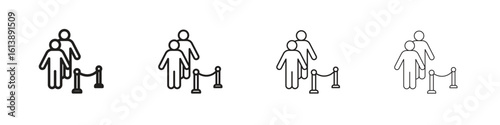 Queue icon vector illustration, line design icon. Editable strokes.