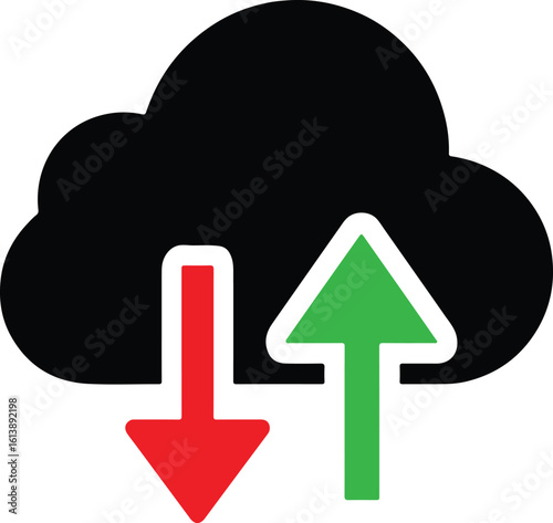 Cloud upload and download arrows icon