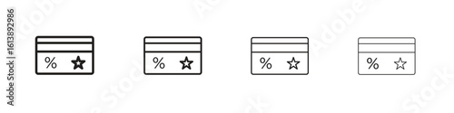Loyalty card icon vector illustration, line design icon. Editable strokes.