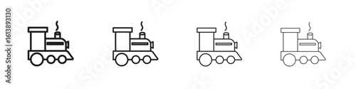 Locomotive icon vector illustration, line design icon. Editable strokes.