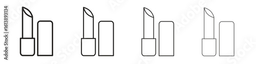 Lipstick icon vector illustration, line design icon. Editable strokes.