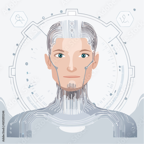 A cartoon illustration of a young man with headphones, smiling as he listens to music