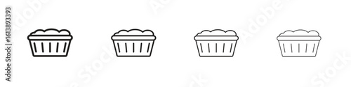 laundry hamper icon vector illustration, line design icon. Editable strokes.