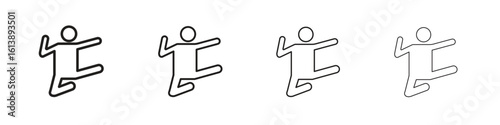 Kung fu icon vector illustration, line design icon. Editable strokes.