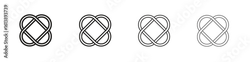 Interlocking icon vector illustration, line design icon. Editable strokes.
