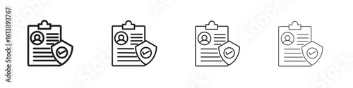 Insurance policy icon vector illustration, line design icon. Editable strokes.