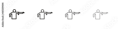 Hunter icon vector illustration, line design icon. Editable strokes.