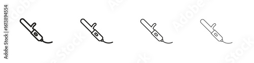 Hair curler icon vector illustration, line design icon. Editable strokes.