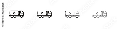 Fuel truck icon vector illustration, line design icon. Editable strokes.