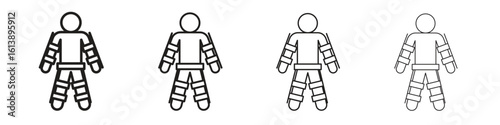 Exoskeleton icon vector illustration, line design icon. Editable strokes.
