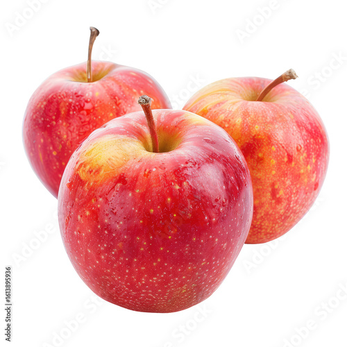 Three red and yellow apples