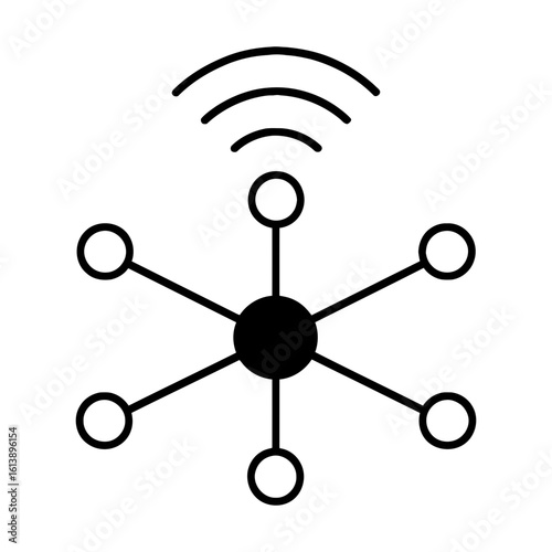 IoT Wireless Network Hub Icon Symbolizing Central Connectivity