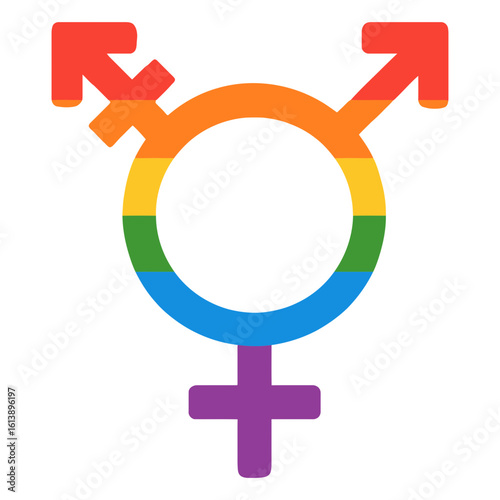 Transgender LGBTQ Rainbow Pride Symbol Representing Gender Diversity & Inclusion
