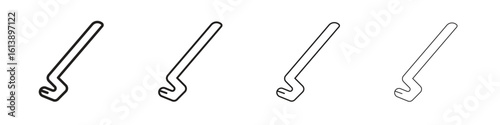 Crowbar icon vector illustration, line design icon. Editable strokes.
