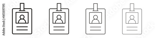 Credential icon vector illustration, line design icon. Editable strokes.