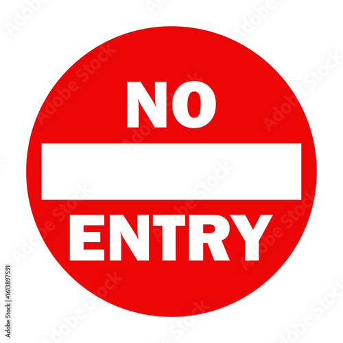 No Entry Sign on the isolated background