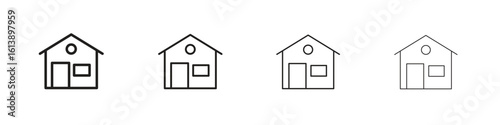 Clean house icon vector illustration, line design icon. Editable strokes.