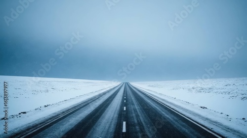 Empty Road Extending to Horizon Collection - Journey and Adventure Concepts