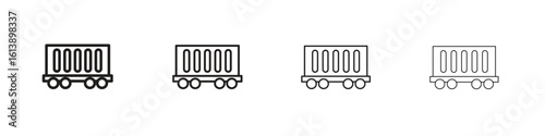Cargo wagon icon vector illustration, line design icon. Editable strokes.