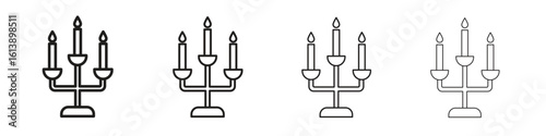 Candelabra icon vector illustration, line design icon. Editable strokes.