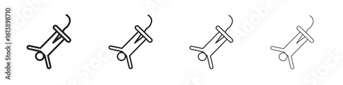 Bungee jumping icon vector illustration, line design icon. Editable strokes.