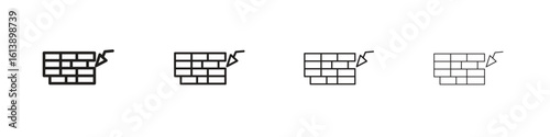 Brickwork icon vector illustration, line design icon. Editable strokes.