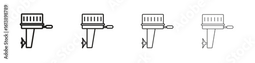 Boat Engine icon vector illustration, line design icon. Editable strokes.