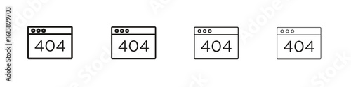 404 Error icon vector illustration, line design icon. Editable strokes.